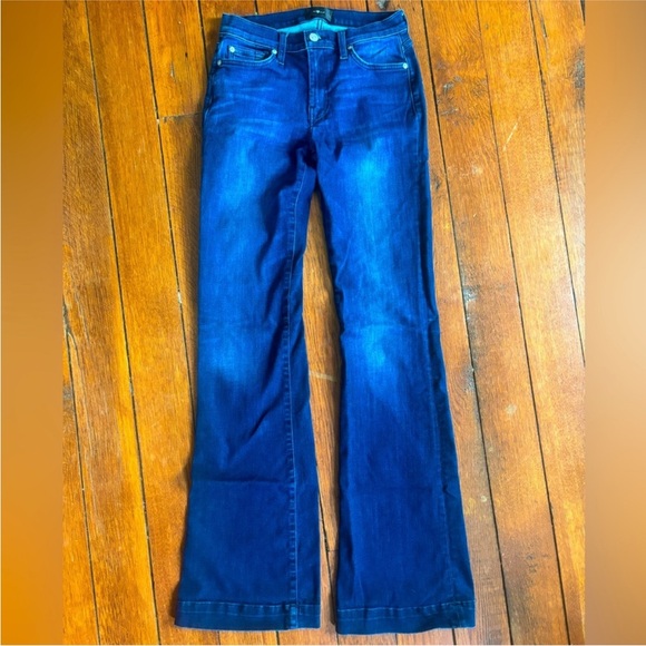 7 For All Mankind Blue Flare Wide Leg Jeans Women